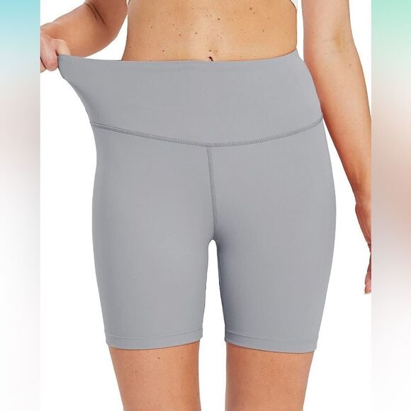 Women's 6" inseam High Waisted Athletic Biker Shorts with Pocket - Picture 2 of 7